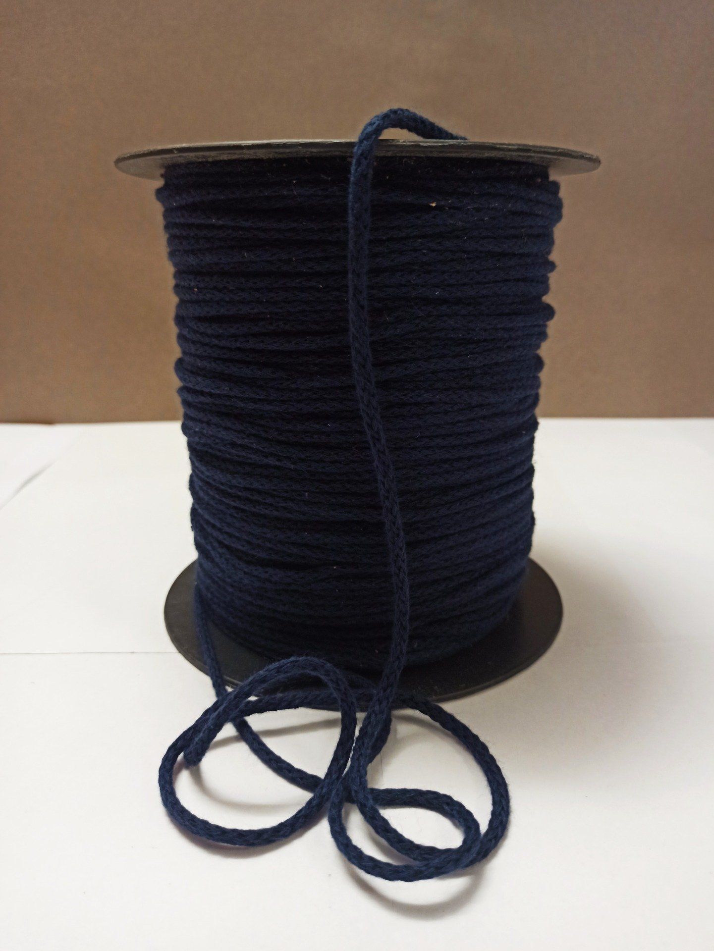 Cordon coton rond tressé  3mm marine