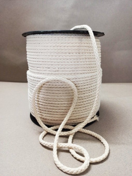 Cordon coton tressé 7 mm écru