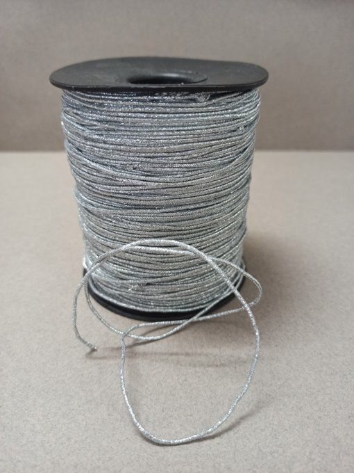 Elastique rond argent 1.2mm au mètre