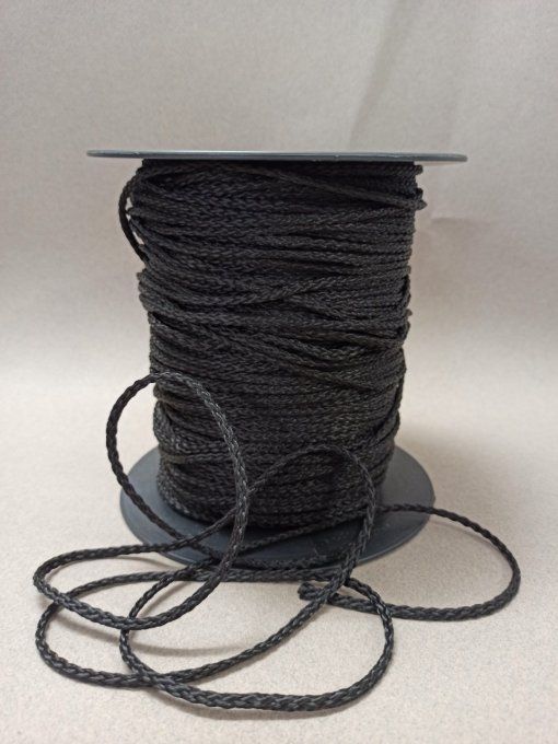 Cordon polyester noir 3 mm