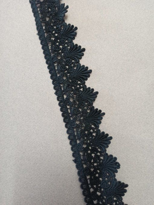 Dentelle Macramé au mètre - 50mm noir