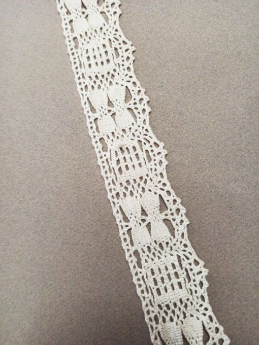 Dentelle Macramé au mètre - 40mm écru - 