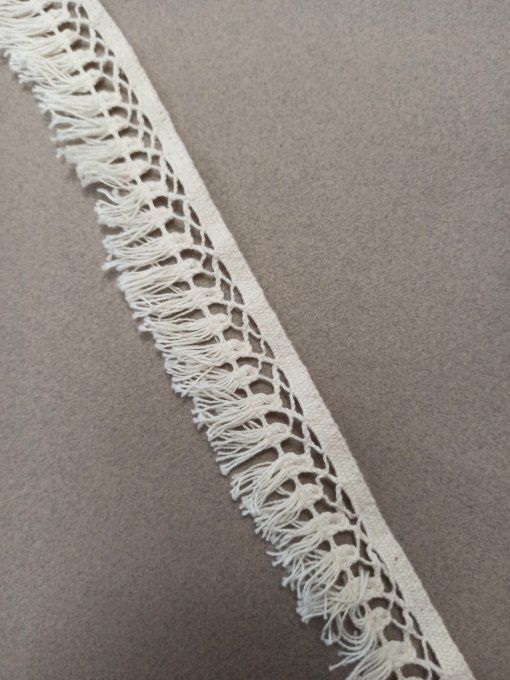 Dentelle Macramé au mètre - 35mm écru  - Copie