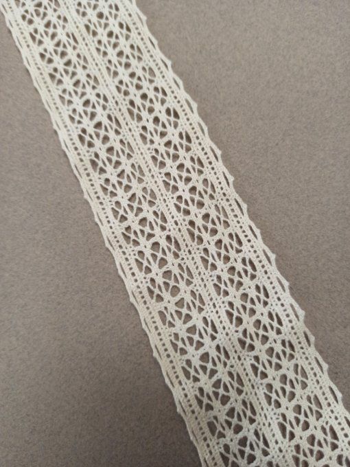 Dentelle Macramé au mètre - 50mm écru - 