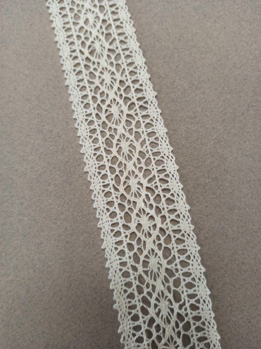 Dentelle Macramé au mètre - 40mm écru