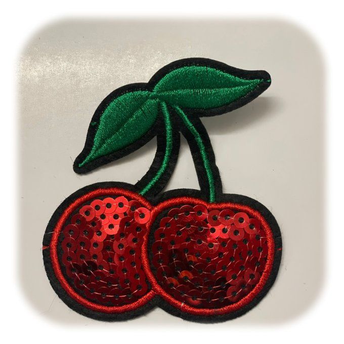 Ecusson patch CERISE - 5 pièces