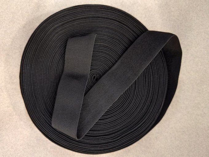 Élastique ceinture boxer 30 mm noir vendu au mètre