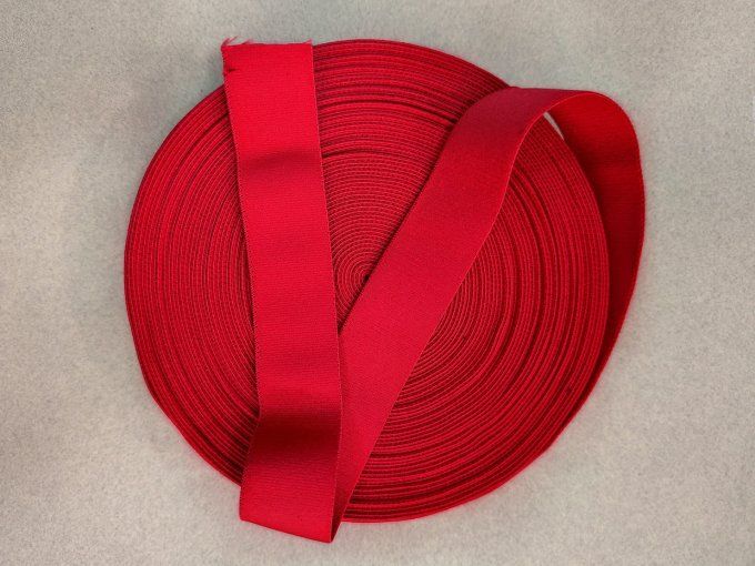 Élastique ceinture boxer 30 mm rouge vendu au mètre