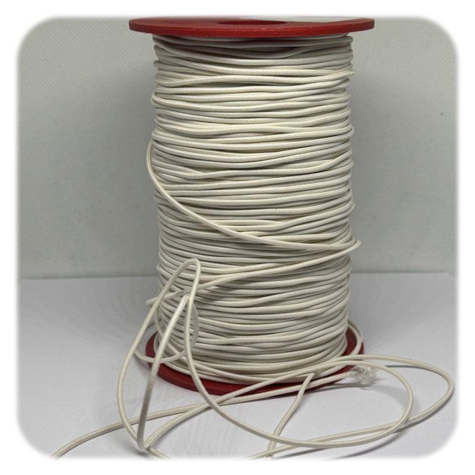 Élastique cordon 1,7 mm crème au mètre