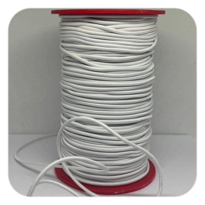 Élastique cordon 3,5 mm blanc au mètre