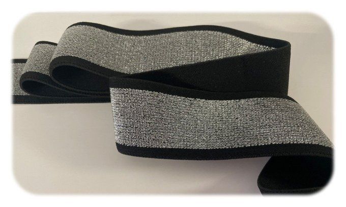 Elastique argent 40mm au mètre