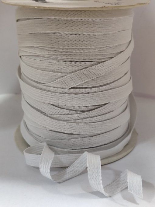 Élastique large 10 mm blanc au mètre -