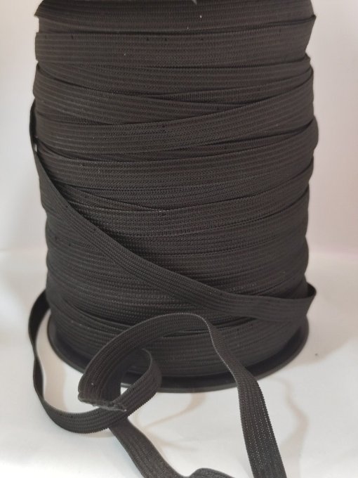 Élastique large 15 mm noir au mètre -