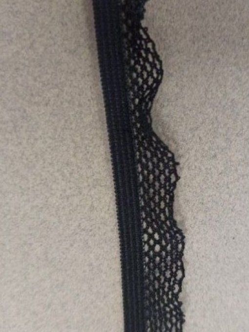Elastique lingerie filet  15 mm noir au mètre
