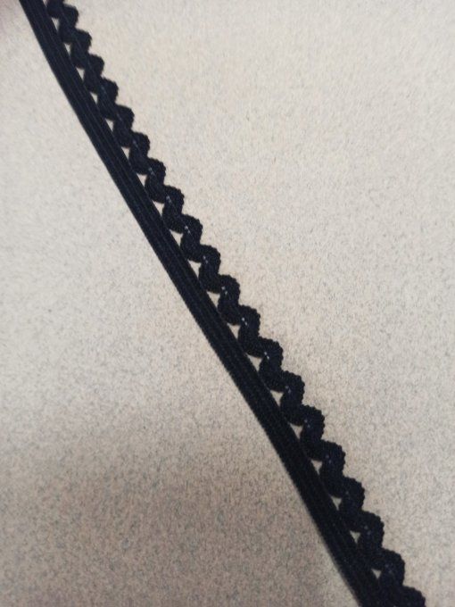 Elastique lingerie 12 mm noir au mètre