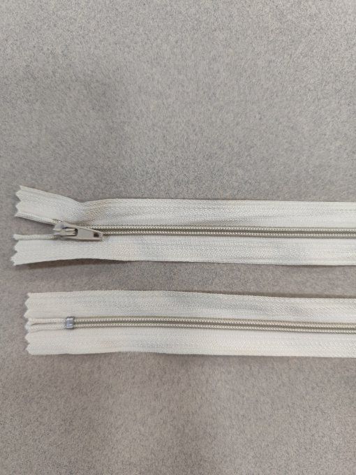 Fermeture éclair nylon beige à la pièce - 