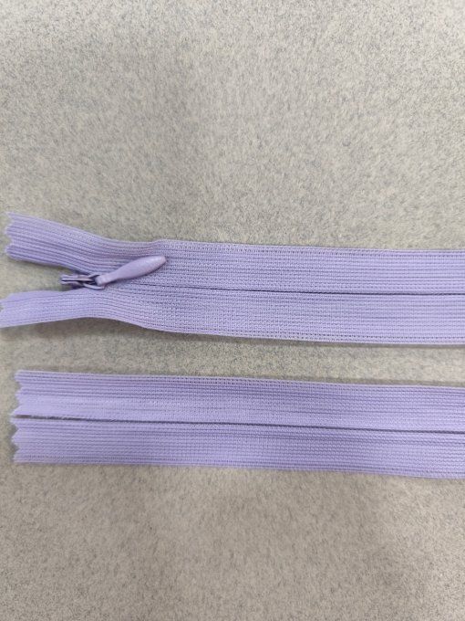 Fermeture éclair invisible lavande à la pièce