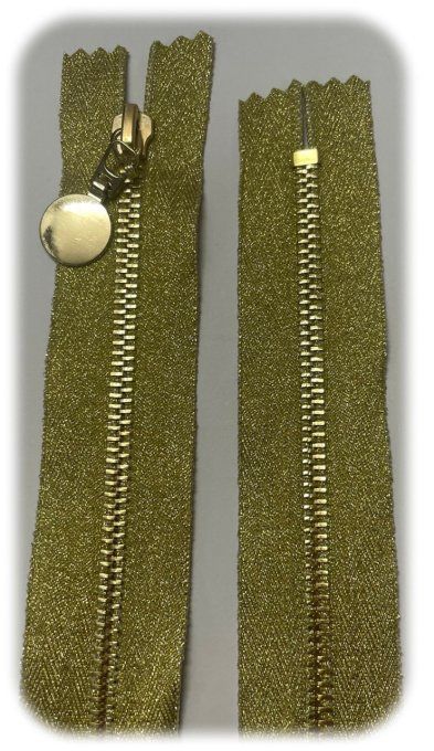 Fermeture métal fixe doré 30cm à la pièce