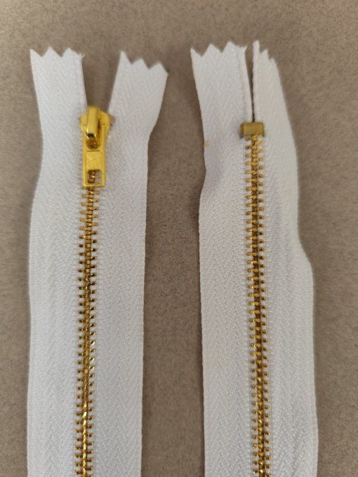 Fermeture métal fixe doré 18 cm à la pièce