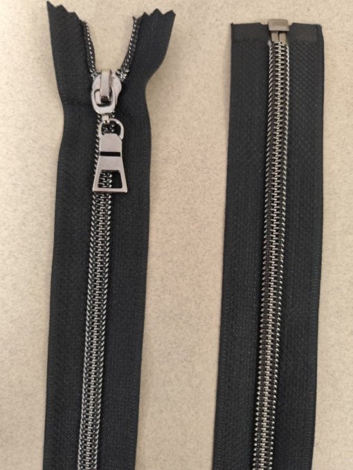 Fermeture noire spirale maille 5 séparable 55cm à la pièce