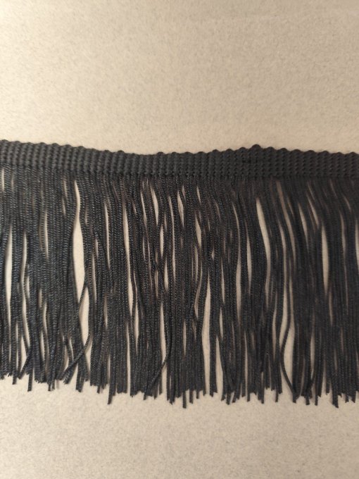 Frange polyester noire 25 cm au mètre