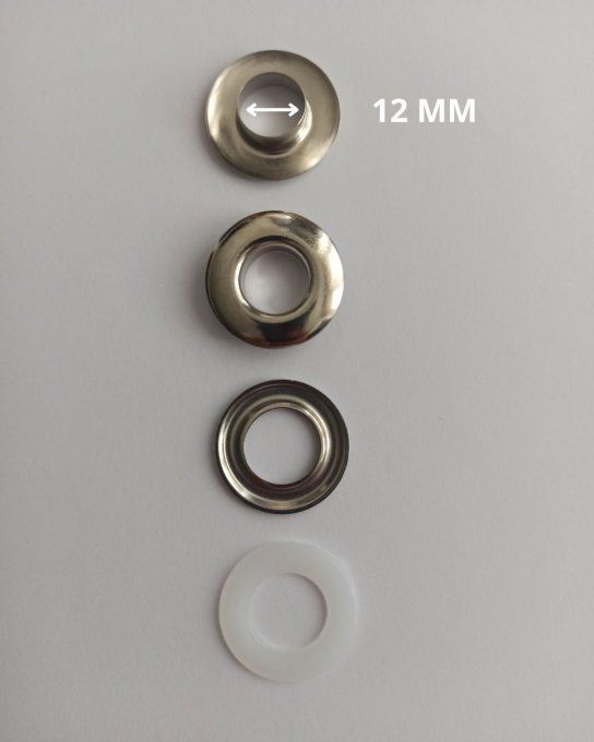 Oeillet 12 mm argenté  