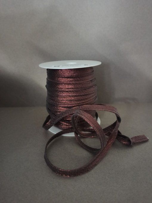 Passepoil lurex marron au mètre