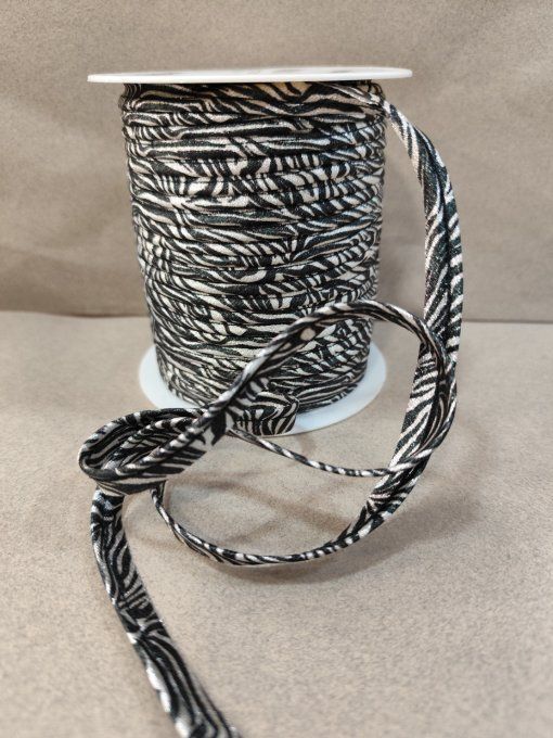 Passepoil lurex noir / argent au mètre -