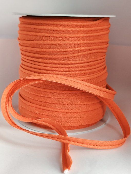 Passepoil Coton orange 10mm au Mètre