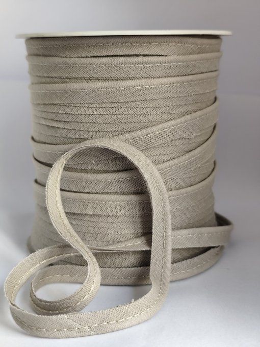 Passepoil Coton beige 10mm au Mètre