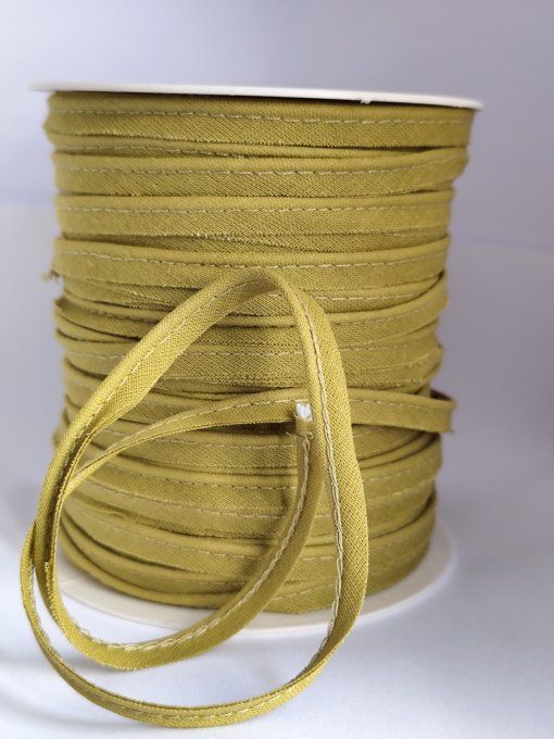 Passepoil Coton vert olive 10mm au Mètre -