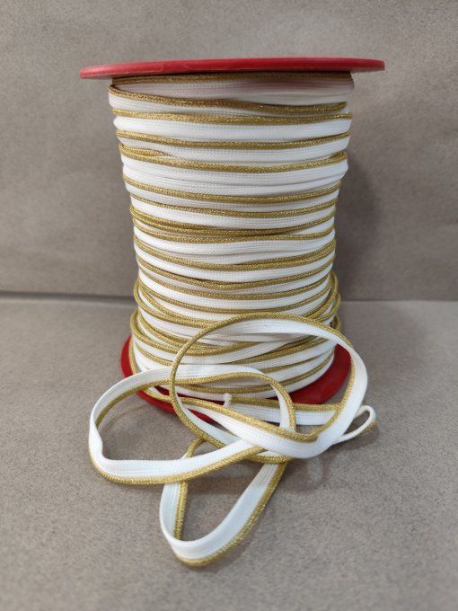 Passepoil  blanc doré lurex au  mètre