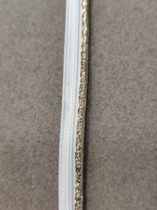 Passepoil  blanc doré lurex au mètre