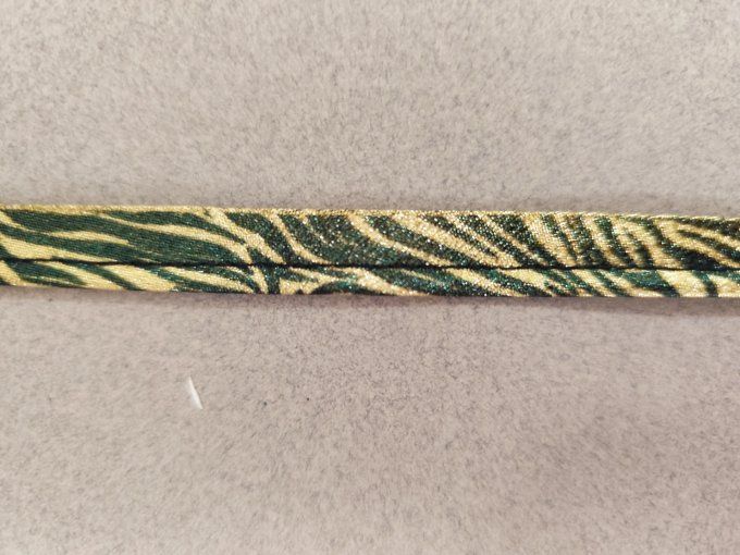 Passepoil lurex noir / or au mètre -