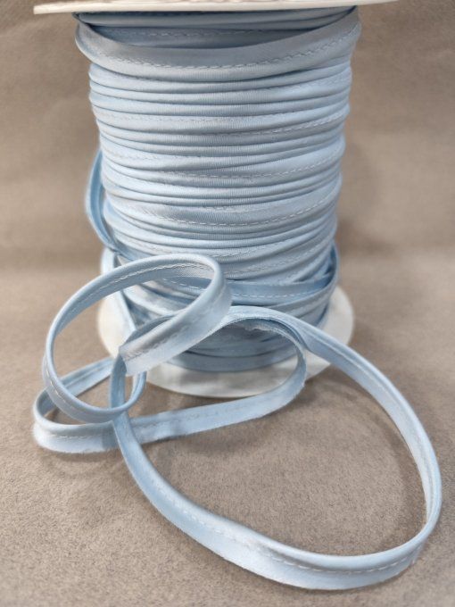 Passepoil satin bleu ciel 10 mm au mètre