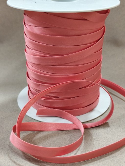 Promotion biais satin col rose clair 10mm 100 mètres - 