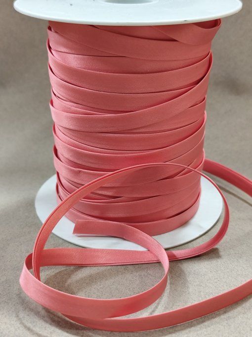 Promotion biais satin col corail 10mm 100 mètres