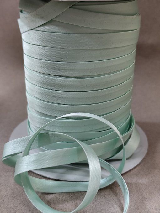 Promotion biais satin col mint 10mm 100mètres