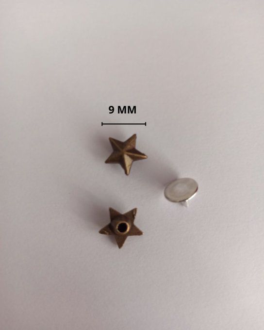 Rivet étoile bronze 9 mm
