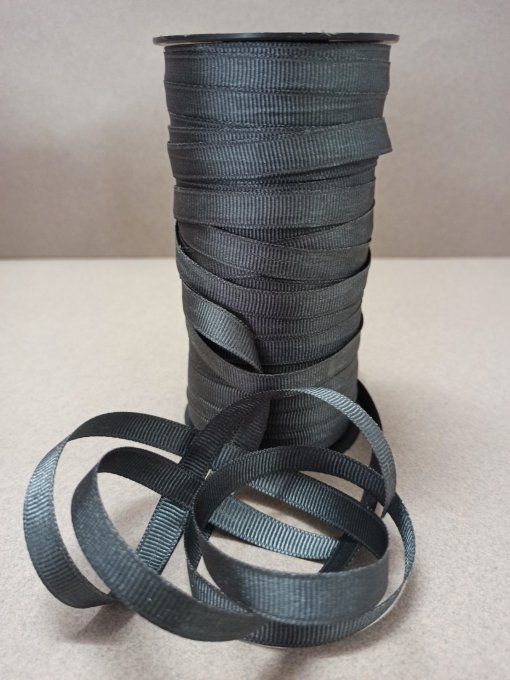 Gros grain polyester 6 mm-10 mm gris anthracite  au mètre - 