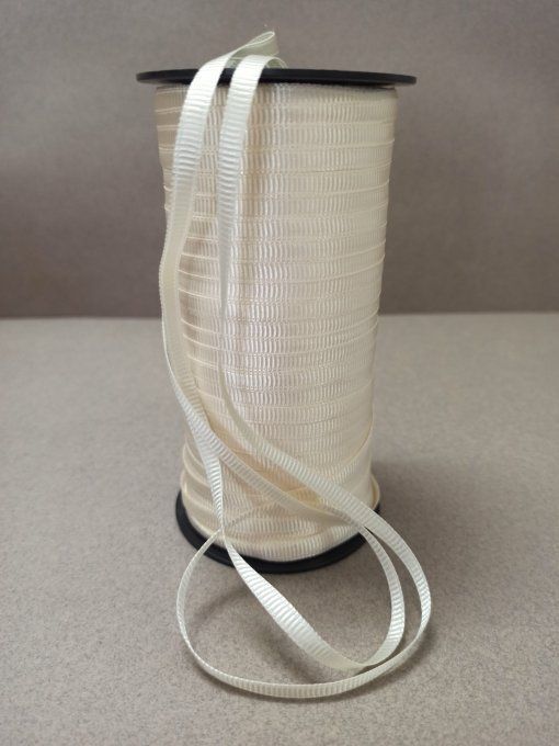 Gros grain polyester écru au mètre 3 / 6 mm