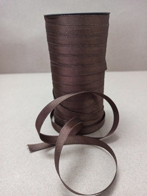 Gros grain polyester 3 mm-6 mm-10 mm marron au mètre