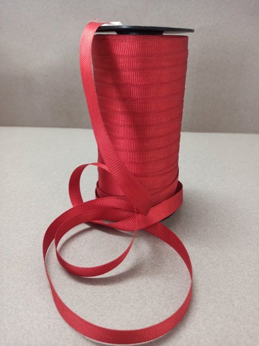 Gros grain polyester 3 mm-10 mm rouge au mètre