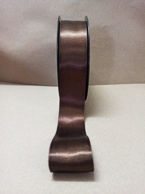 Ruban satin marron au mètre