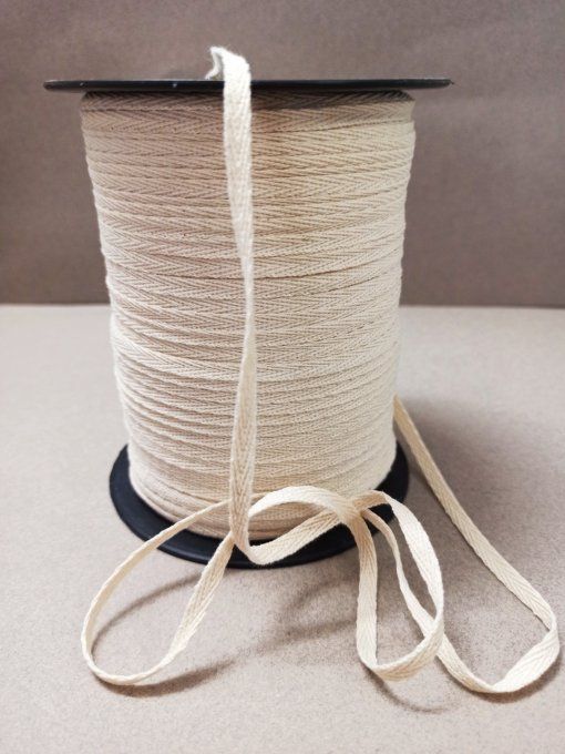 Sergé coton en 10mm écru au mètre