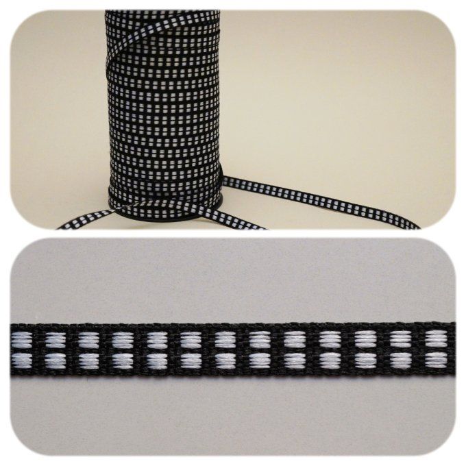 Gros grain polyester fantaisie 6 mm