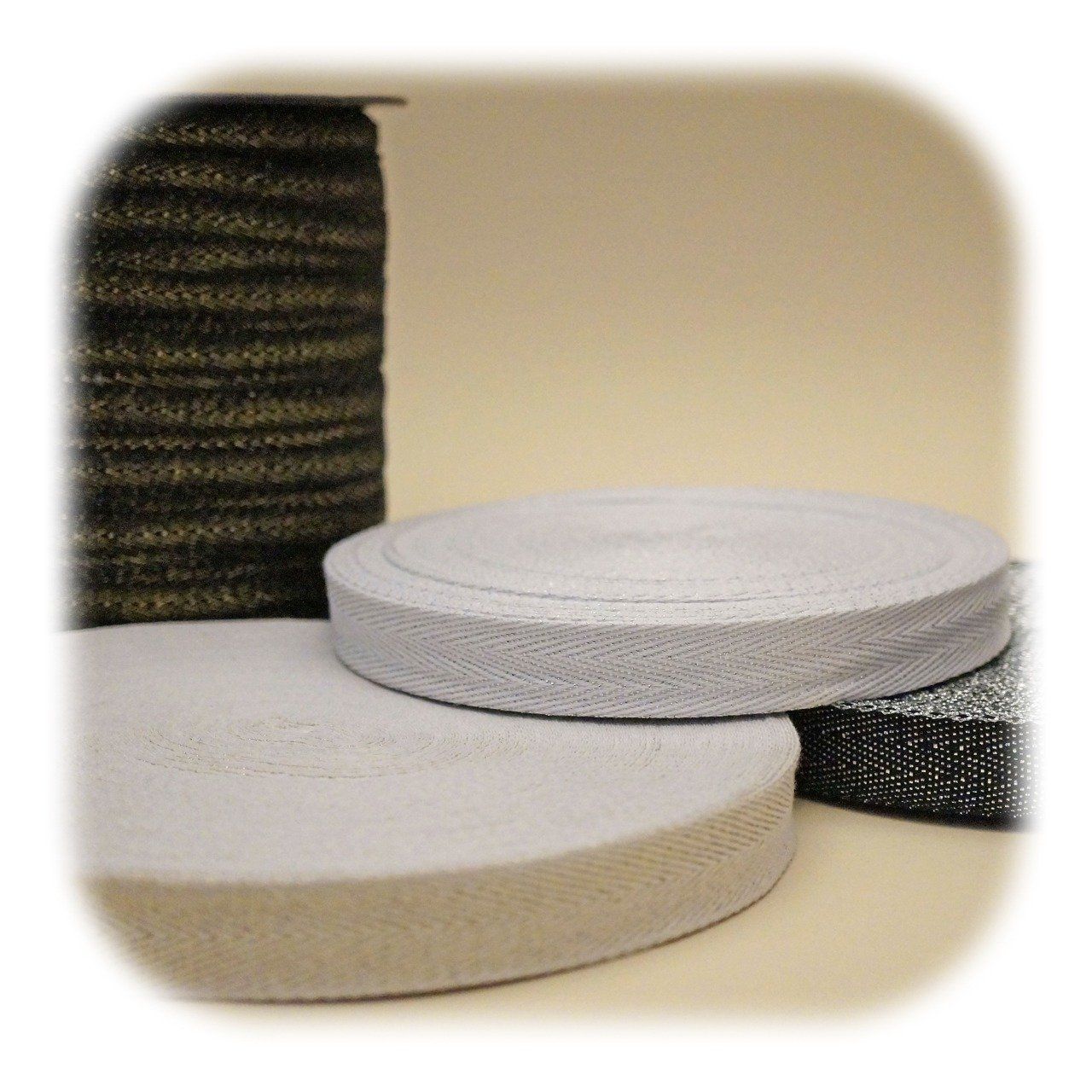 Sergé coton lurex 20mm 50 mètres