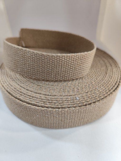 Sangle coton beige 30 mm au mètre