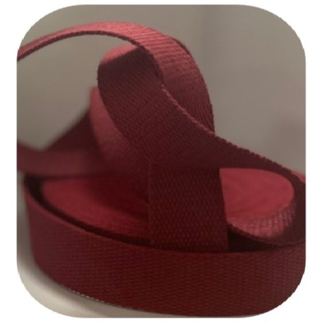 Sangle coton bordeaux au mètre, 30 ou 40 mm