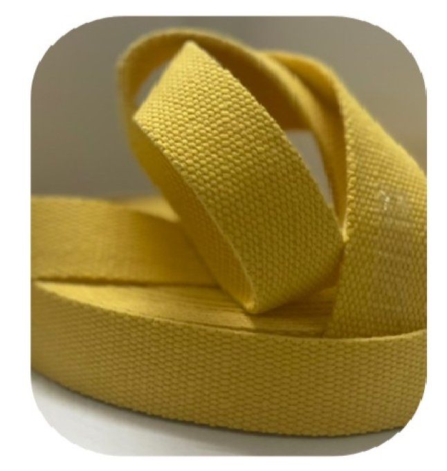 Sangle coton jaune au mètre, 30 ou 40 mm